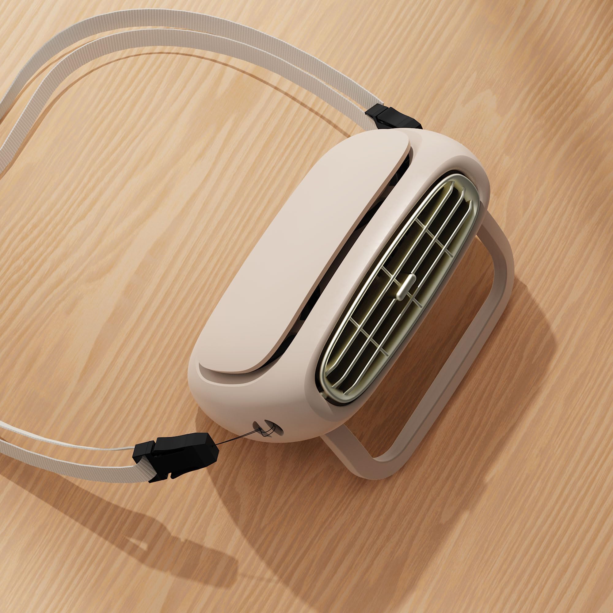 

ViSSKO Portable Fan with Neck Tabletop 2500mAh High 4 Adjustable 35dB USB and Neck Heat Mask Sweat Cherry Blossom Outdoor and Outdoor Model KLX01