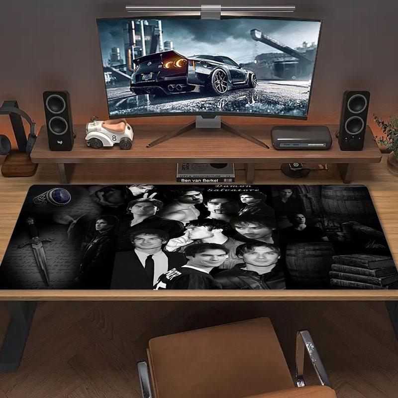 Damon Salvatore Collage Large Size Mouse Pad Large Gaming Table Cushion Nonslip Laptop Tablet Big Mousepad Xxl Mat Mini Pc Playmat With Lock Edge