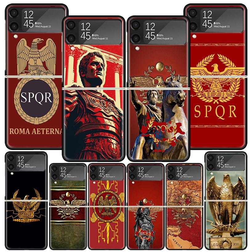 SPQR Roman Imperial Legionv Phone Case For Samsung Z Flip 7 6 5 4 3 Galaxy ZFlip7 ZFlip6 ZFlip5 ZFlip4 ZFlip3 5G Print Cover