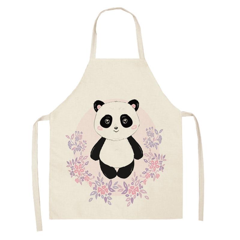 Kochschürze, Kochschürze, Cartoon-Panda, Eltern-Kind, Kinderschürze, Leinen, Küchenschürze, Zuhause, Café, Reinigungszubehör