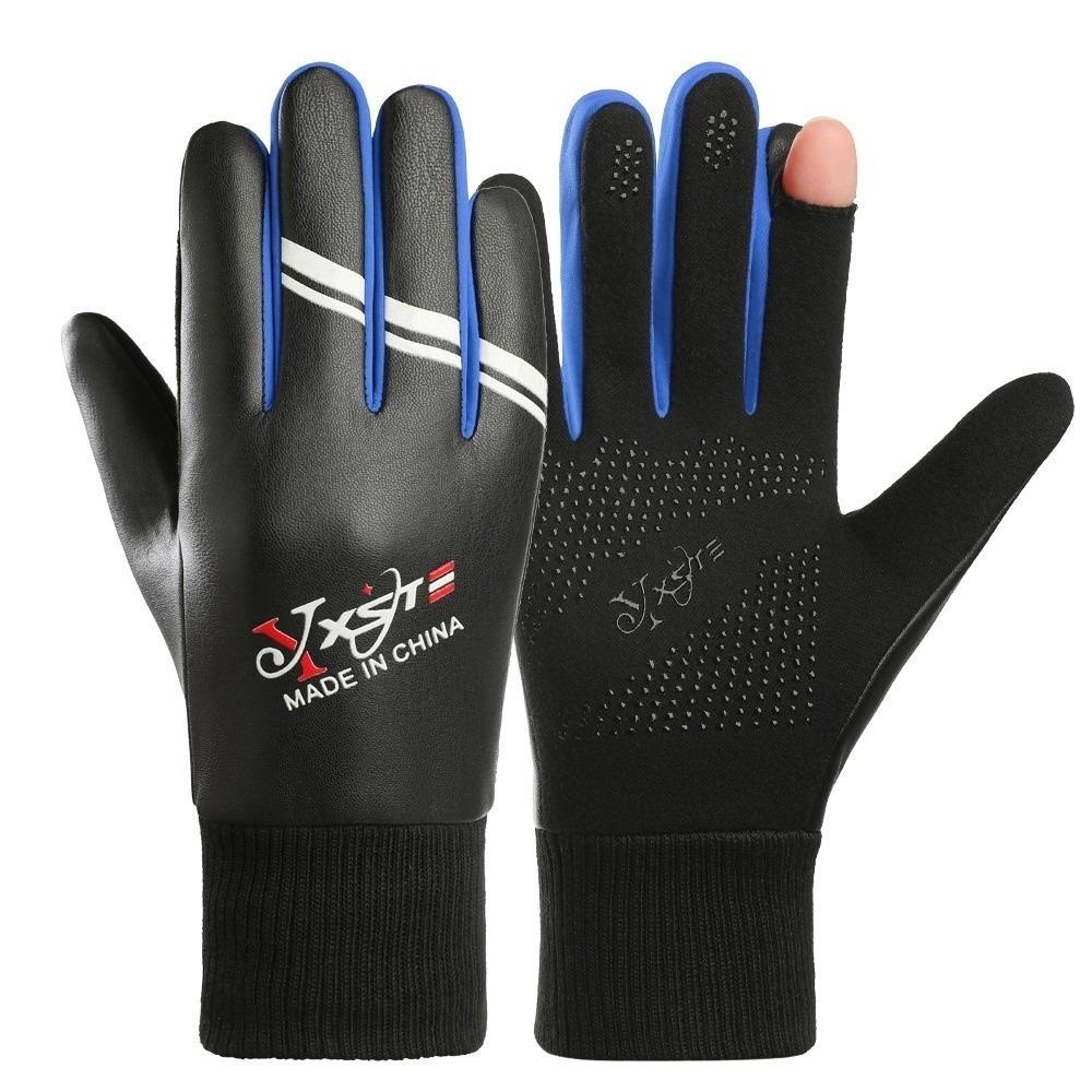 

Waterproof Touch Screen Gloves Plush Driving Mittens New Windproof Cold Proof Gloves Gift синій