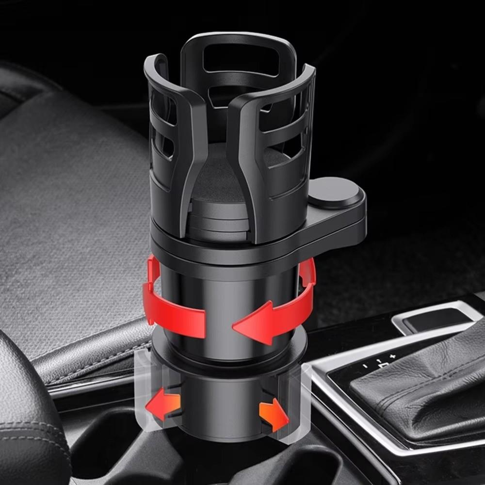Adjustable Car Cup Holder Expander Multifunctional Dual Cup Holders with Phone Holder One-four Storage Racks for Car Adapter