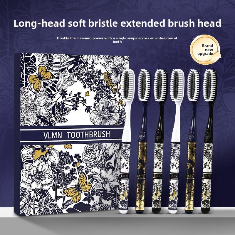 Toothbrush Efficient and Clean Long Brush Head Light Luxury High-end Fine Thread Soft Bristle Extended Toothbrush Oral Cleaning