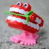 Funny Cartoon Teeth Denture Foot Wind Up Clockwork Educational Kids Spring Toy