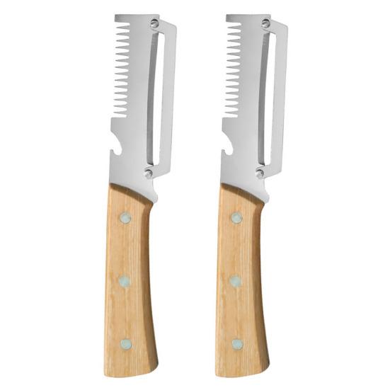 Vegetable Peeler with Wooden Handle 3-in-1 Fruit Peeler Scallion Shredder And Bottle Opener Efficient Kitchen Tool