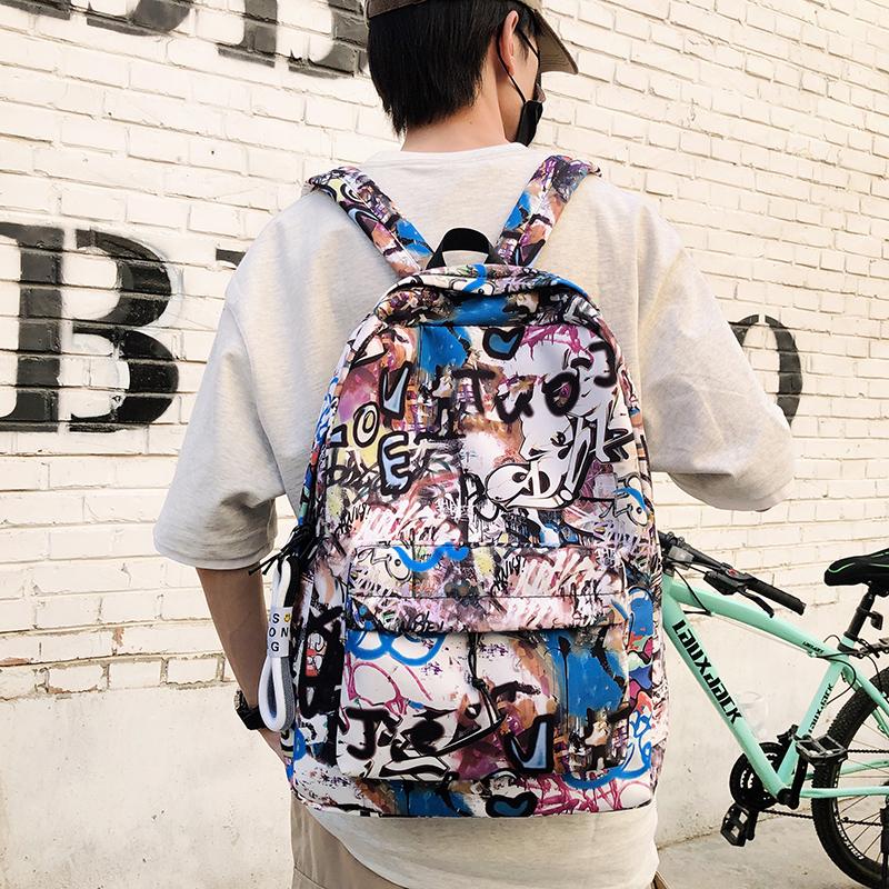 Graffiti-Rucksack mit großer Kapazität für Herren, Rucksack mit Damendruck, Schüler-Schultasche