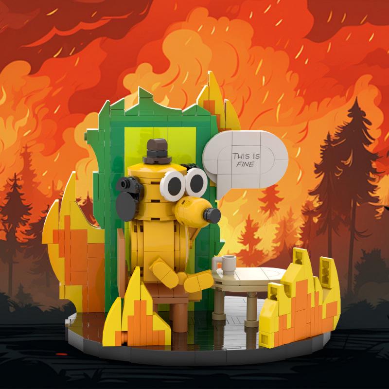 In Stock: No. 1440 S0021 "This Is Fine" Movie Building Blocks Model - Children's Assembly Toy