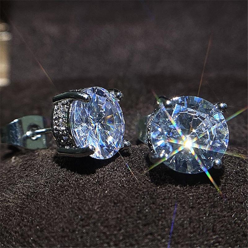 

Серьги-гвоздики из стерлингового циркония, универсальный стиль, подарок на день рождения для девочки, нежные женские серьги, классические ювелирные изделия