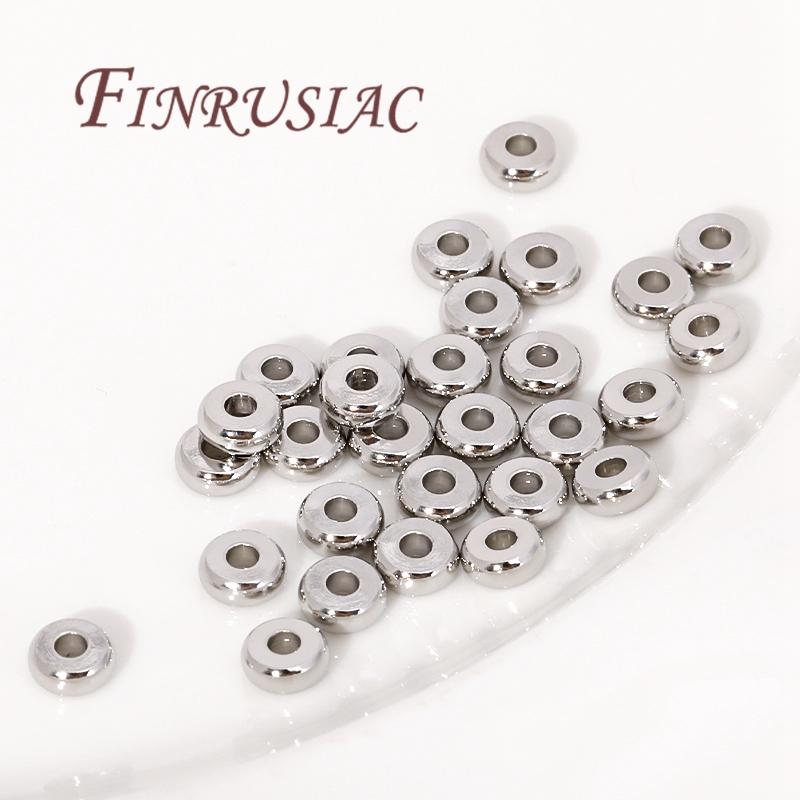 4mm-5mm Spacer Beads 18K Real Gold Plated Smooth Metal Separators Beads Supplies For Jewelry,DIY Bracelets/Necklace Accessories