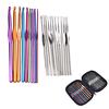 22Pcs Multicolour Aluminum Crochet Hook Knitting Needle Set Weave Craft Yarn,