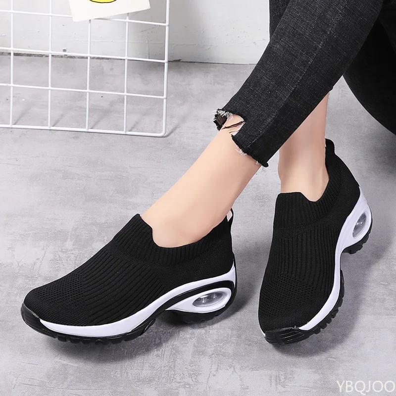 Large Size Autumn Fashi Breathable Lightweight Casual Comfortable Women's Shoes Outdoor Mesh Flat Bottom Women's Sports Shoes