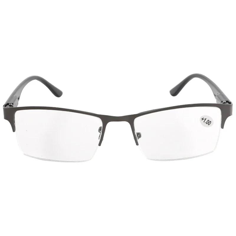 Vintgae Square Metal Reading Glasses for Men HD Lens Anti-blue Light Far-sighted Eyewear Unisex Business Eyeglasses +1.0 +1.5