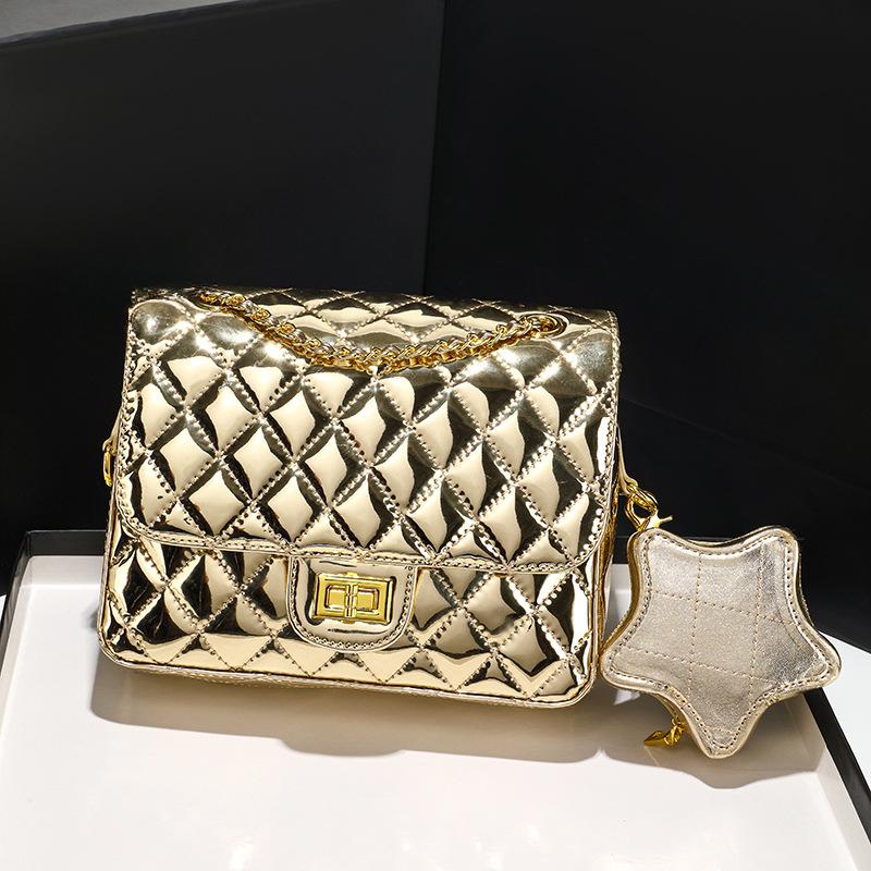 

Женская новая серебристая сумка-цепочка в стиле «маленький аромат», модная и универсальная, с бриллиантами, через плечо или кроссбоди