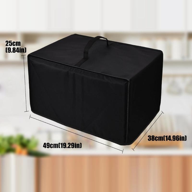 Kitchen Slow Cooker Cover Black Cloth 19.3 x 15 x 9.8 Inch Dust Cover for Countertop Storage, Cabinet Order, Counter Use, and Shelf Care
