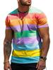 Modne koszulki męskie z nadrukiem 3D w paski, letnie, casualowe, z okrągłym dekoltem, krótkim rękawem, luźne, vintage, oddychające, t-shirty, bluzy