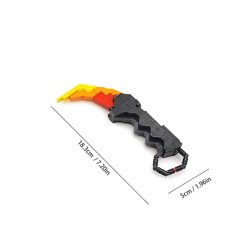 Creative MOC Building Block Short Knife Set Military Bayonet Butterfly Knife DIY Assembly Building Block Sword Boy Toy Gift