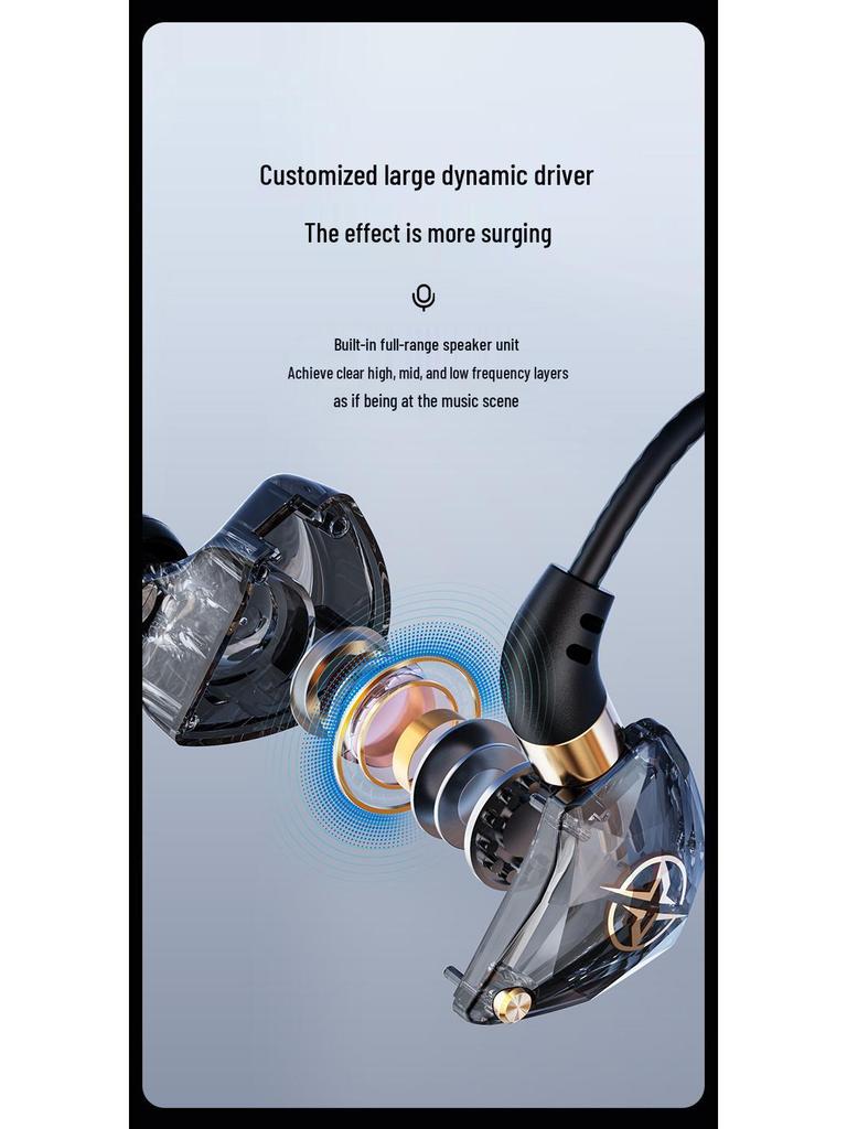 New Stereo Over-Ear Wired Headphones with Live Singing and Reverb Monitoring for K-Song Recording