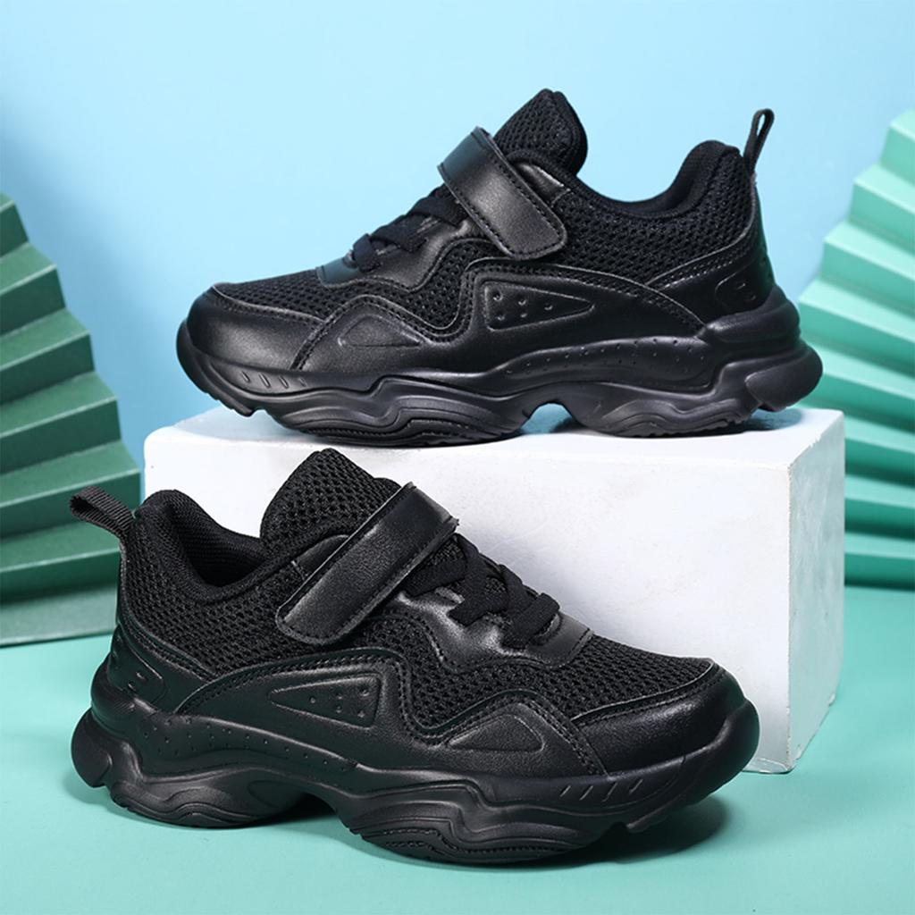 White Children's Leather Casual Shoes For Boy Girls Outdoor Running Sneakers Breathable Mesh Kids School Walking Sport Non-Slip