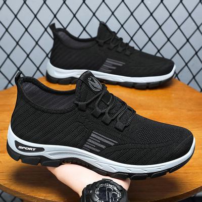 Herenschoenen nieuwe sportschoenen zomer zachtzool comfortabele hardloopschoenen vliegweefsel ademende schoenen heren veters veelzijdige enkele schoenen