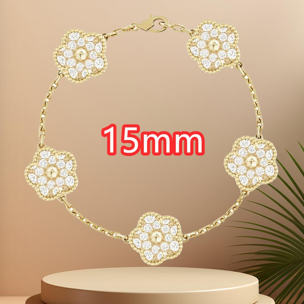 Classic Simple Fashion Five-leaf Flower Pendant Bracelet Natural Stone Clover Pendant Women's Party Daily Wear Zircon