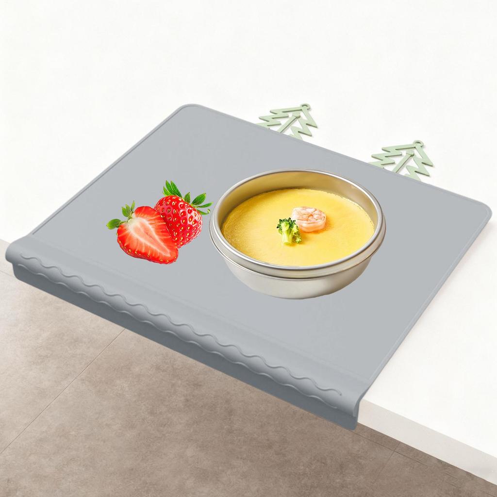 Kids Placemat Washable Non-Slip Placemat Silicone Restaurant Table Mat With Anti-Collision Edge For Kids Table Food Eating