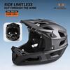 Adult Full Face Mountain Bike Helmet Off-Road Cycling Helmet for Extreme Racing Downhill BMX Skateboarding, Black, Size L