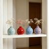 Kleine Runde Keramikvase Minimalistisch Nordisch Modern Dekorative Vase für Wohnzimmer Küche Schlafzimmer Eingangsbereich Kaminsims Tischmittelstück