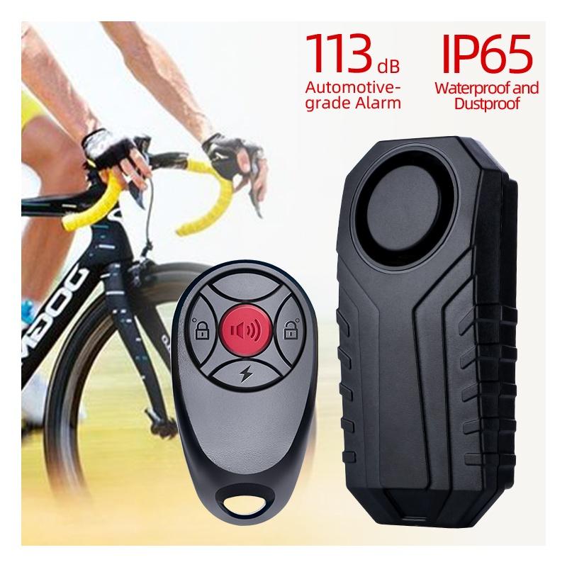 Waterproof IP65 113db Wireless Remote Vibration Sensor Alarm Bicycle Anti-theft System for E-Bike Motorcycle Ordinary Bell чёрный