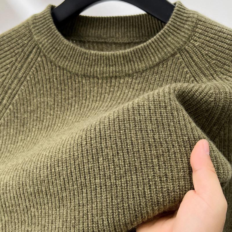 Men s Autumn & Winter 100% Wool Half-High Neck Sweater - Middle-Aged & Dad s Fashion 3XL