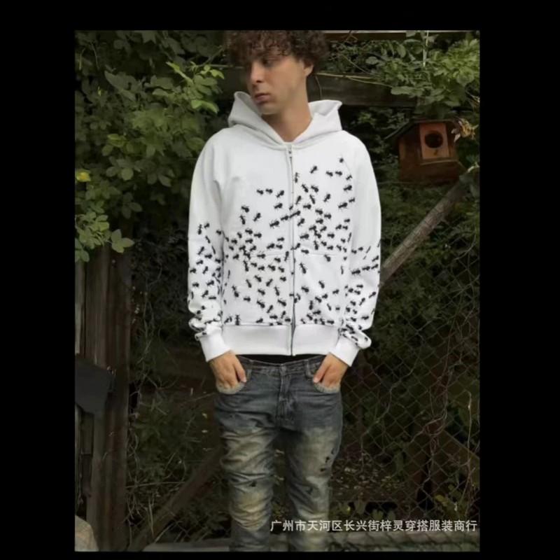 Dark Style Ant Graphic Hoodie Loose Fit Streetwear Sweatshirt Men Women