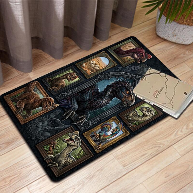 Prehistoric Creatures Pattern Rug Floor Mat for Living Room or Bedroom Soft and Comfortable Carpet a Gift for Birthday and Holiday.