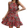 European and American Women's Clothing Spring and Summer Casual Fashion British Style Pendulum Floral Dress Vacation Dress