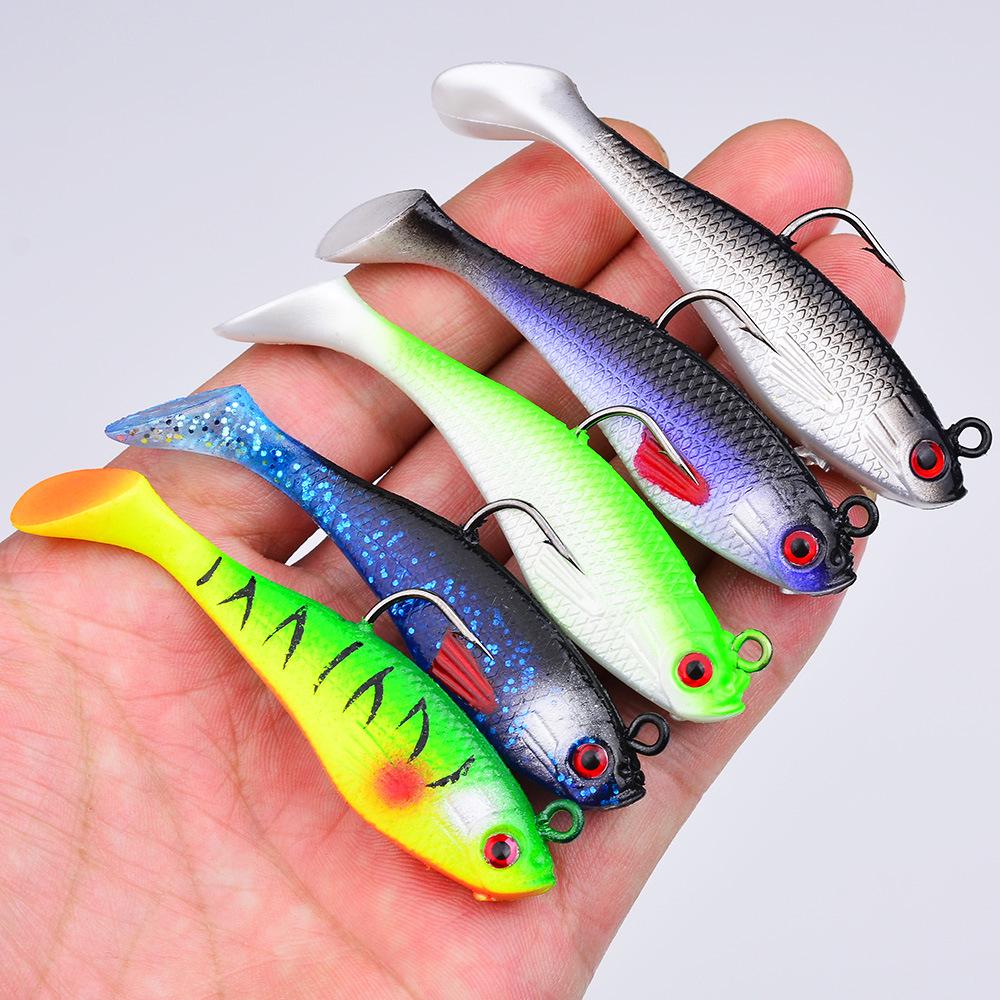 T-Tail Soft Bait 7.5cm 9.5g for Sea Bass Fishing - Bionic Lure for Boat & Sea Fishing
