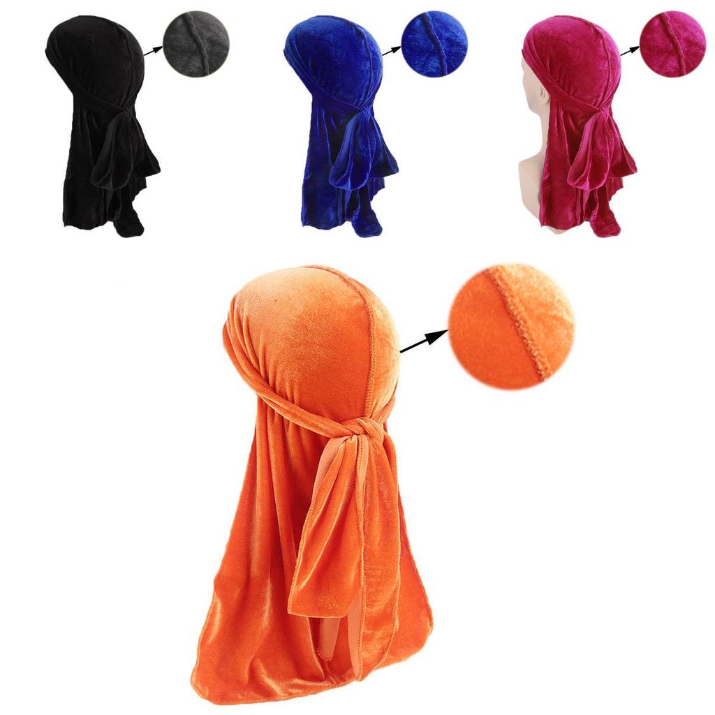Classic And Versatile Velvet Doo Durag Headwear For Men And Women