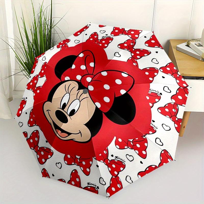 

1pc Minnie Mouse, Automatic Folding Umbrella: Compact 8-Bone Design Cartoon Outdoor Travel Companion, Business Umbrella, Christmas Valentine