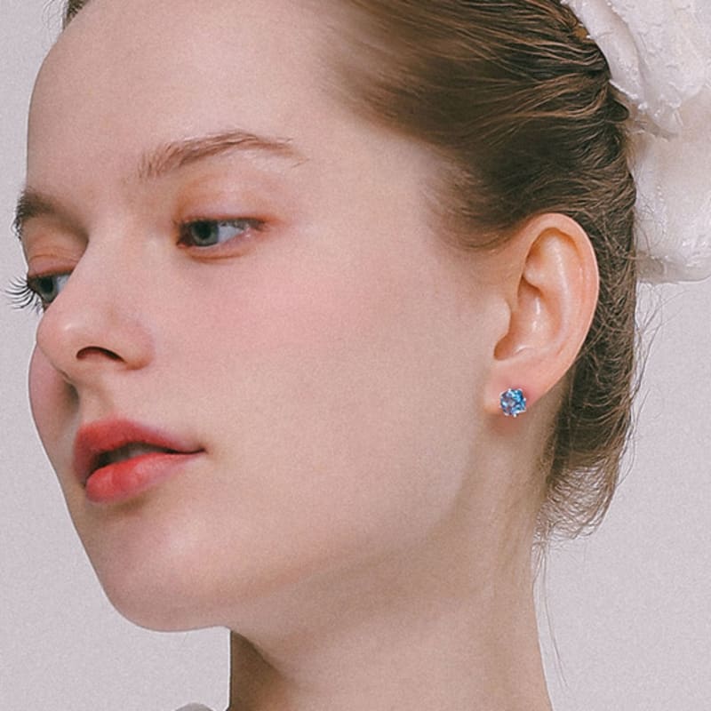 J.Lauren London Blue Topaz Silver Earrings M04007