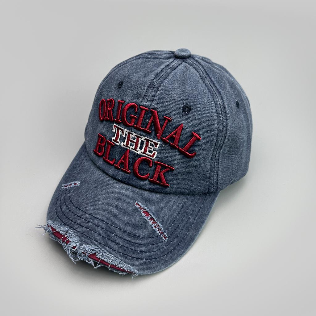 Ripped Embroidery Letter Baseball Cap Men'S And Women'S Shade Vintage Outdoor Street Cap