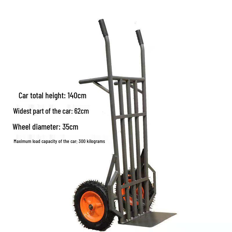 Heavy-Duty Two-Wheeled Handcart for Construction and Warehouse Use