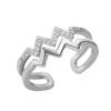 Double-layer diamond-set heart wave line ring female, simple and versatile hipster cold wind open index finger ring
