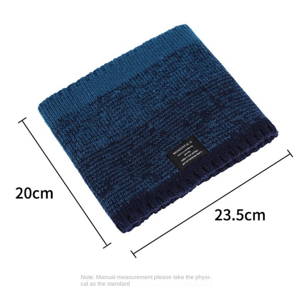 Fleece Lined Knitted Scarf Double-Layer Warmer Neck Tube Winter Neck Gaiter Thick Windproof Circle Loop Scarves Outdoor Riding