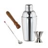 Cocktail Shaker Kit - SHAKER - 3 Pieces - Stainless Steel - Ideal for Homemade Cocktails - Grey