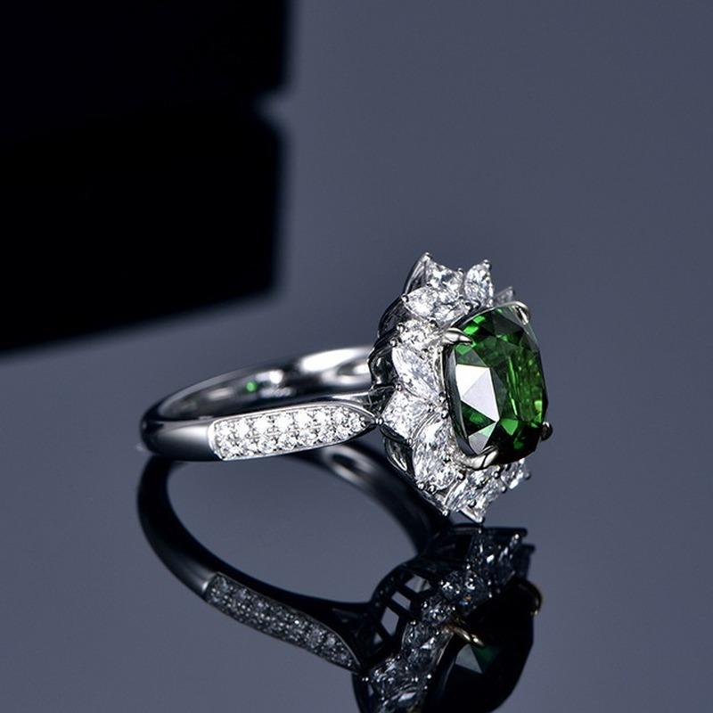 Sace Gems Classic Copper Alloy Green Zircon Ring Ladies Jewelry Wedding Promise Party Gift