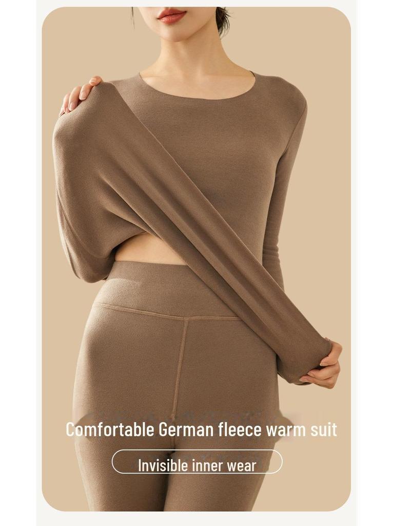Seamless Thermal Fleece One-Piece Suit for Women: Self-Heating, Thickened Winter Innerwear