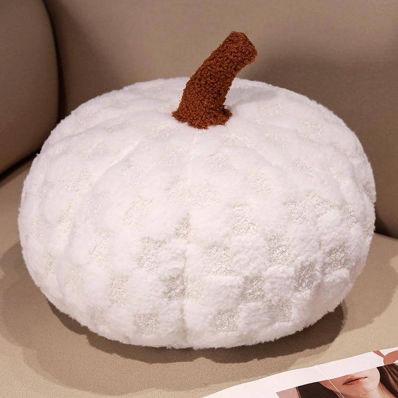 Lamsvacht Pompoenkussen Huisbank Kussen Gevuld Pluche Pompoen Knuffelkussen Herfst Oogstfeest Halloween Cadeaus 25x30cm