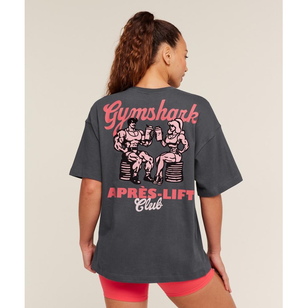 GymShark Apr S LifT Club overSized T ShirT Onyx Grey B4c7z Gb7n