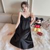 French romantic lace nightdress suspender sexy ice silk pajamas women's summer 1011 new pure backless loungewear