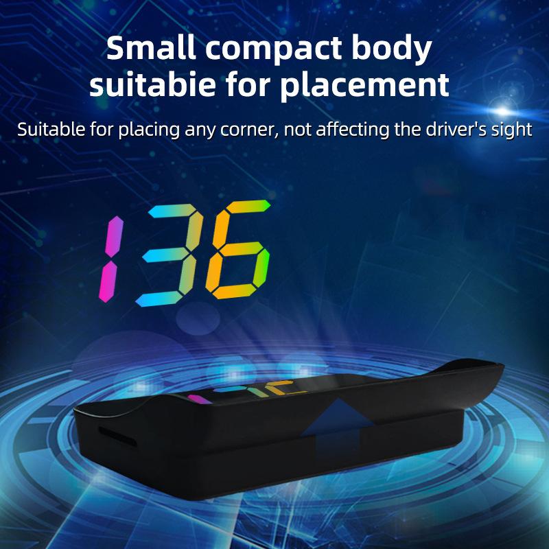 Car HUD GPS Digital Speedometer – Plug-and-Play Windshield Projector, Color Display KMH Speed for Trucks, SUVs & All Vehicles