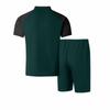 Men's Short Sleeved Shorts Suit Men's Color Matching Casual Round Neck Short Sleeved Shorts Suit