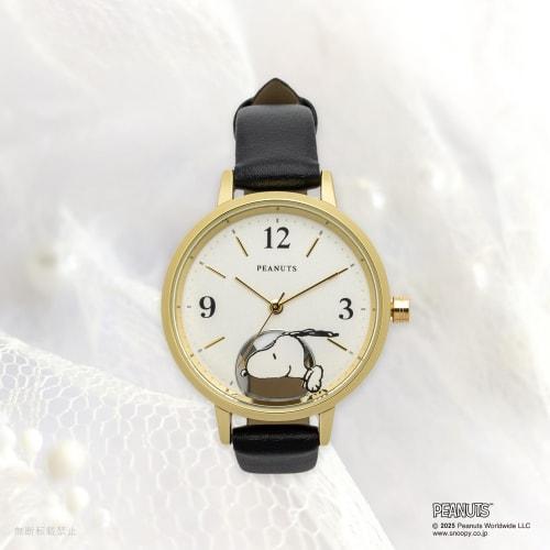 Fieldwork Women's Analog Leather Strap Snoopy Hide-and-Seek Watch G Black PNT044-4