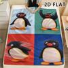 1 Pezzo Coperta in Flanella con Stampa PINGU, Alta Qualità, Confortevole per Tutte le Stagioni, Decorazione per la Casa, Calore e Comfort, Perfetta per Regali di Natale